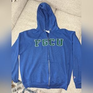 Champion FGCU Florida Gulf Coast University distressed logo hoodie Size Large